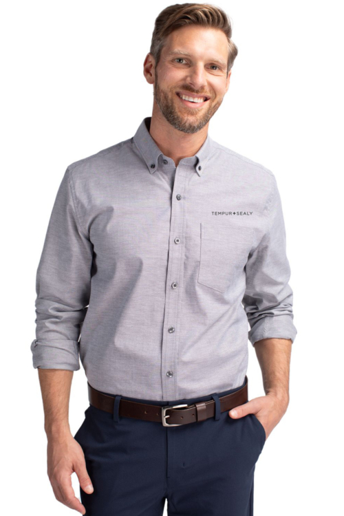 Cutter & Buck Stretch Oxford Mens Long Sleeve Dress Shirt