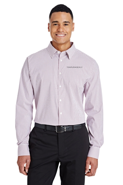 Devon & Jones CrownLux Performance® Men's Micro Windowpane Woven Shirt
